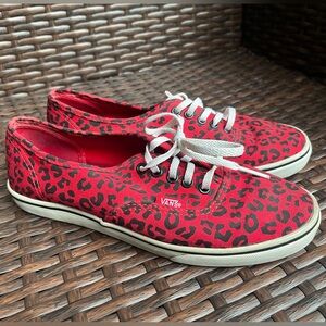 VANS Red Cheetah Print Low top